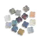 Electroplated Clover Glass Beads 10mm Metallic Colors 30pcs 6