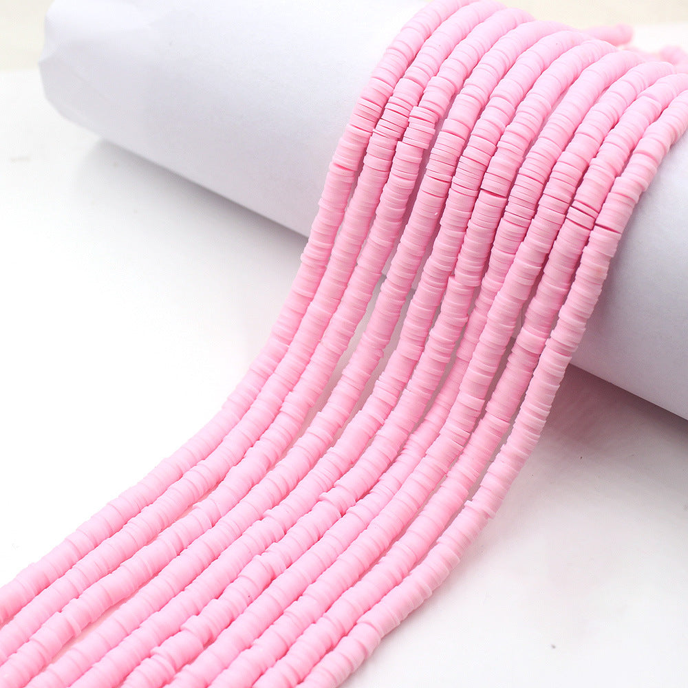 Flat Clay Beads 6mm Solid Color Polymer Spacer Discs 10strands 50