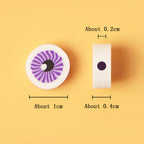 Flat Round Clay Beads 10mm Purple Eyes Pattern Polymer 100pcs 2