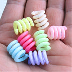 Spring Shaped Acrylic Beads 18mm Macaron Color Plastic Dreadlock 100pcs 3