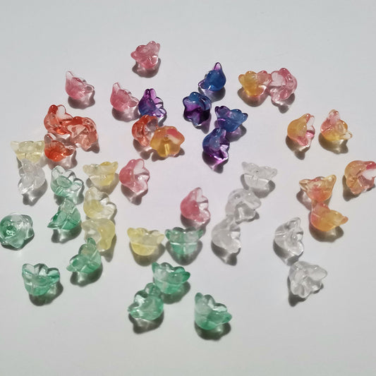 Czech Glass Beads Wind Chime Flower 12mm Pastel Glossy 100pcs
