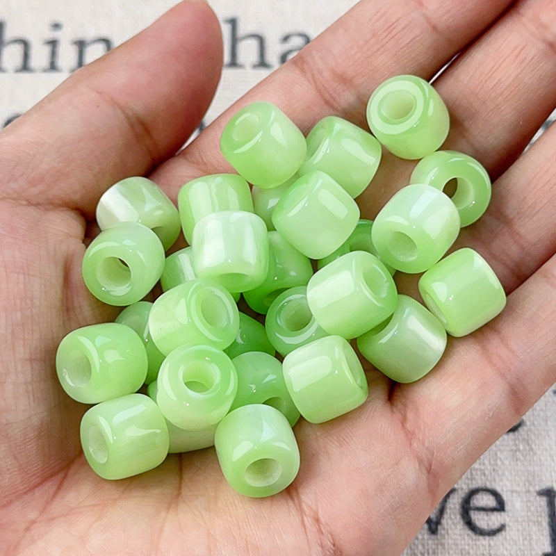 Gradient Color Resin Barrel Beads 10mm Chunky Navy to Sky Blue 10pcs 8