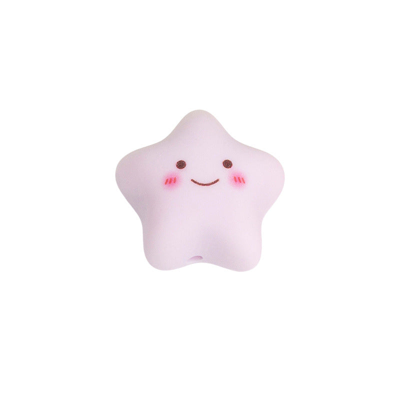 Painted Star and Heart Acrylic Beads 23mm Pastel Matte 50pcs 17