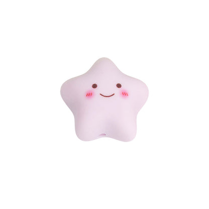 Painted Star and Heart Acrylic Beads 23mm Pastel Matte 50pcs 17