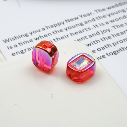 Transparent Square Acrylic Beads 14mm Imitation Zircon Sparkling 20pcs 12