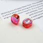 Transparent Square Acrylic Beads 14mm Imitation Zircon Sparkling 20pcs 12