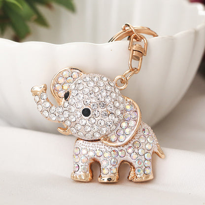 Rhinestone Elephant Keychain Metal Alloy Cute Colorful Charm 8