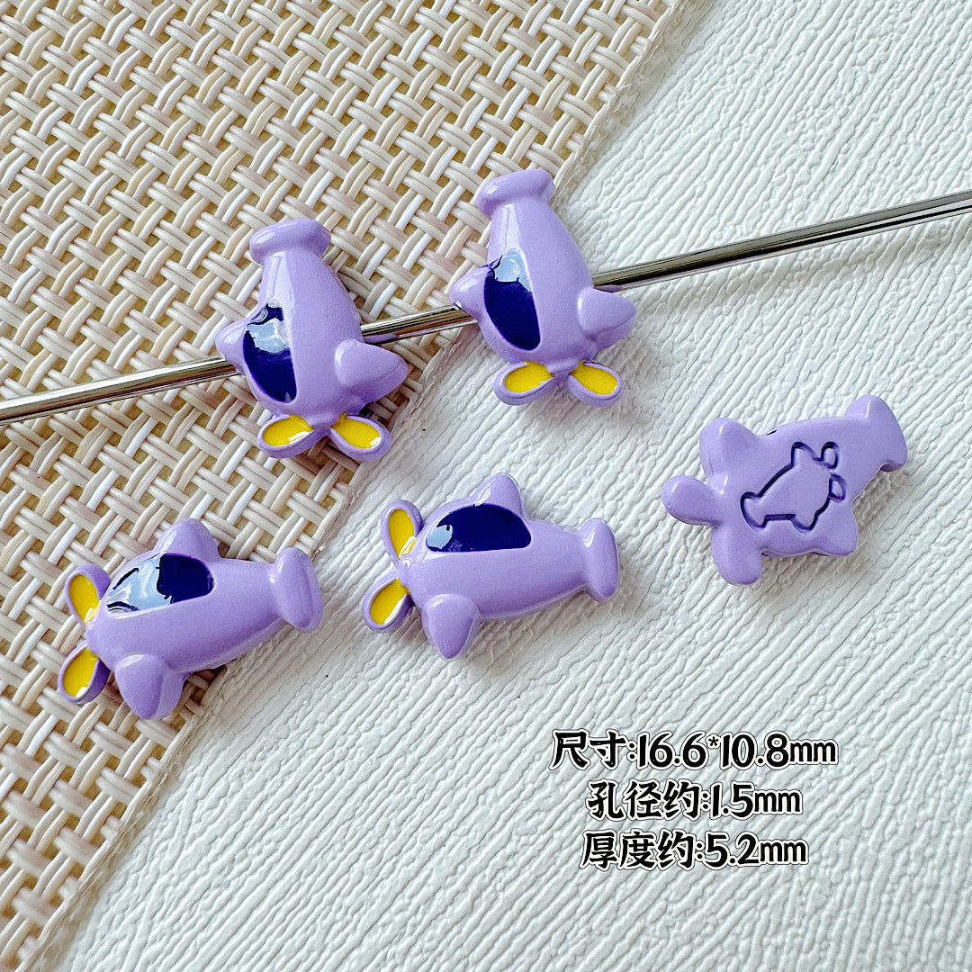 Car and Plane Metal Beads 8mm 16mm Baking Painted Alloy 20pcs 20