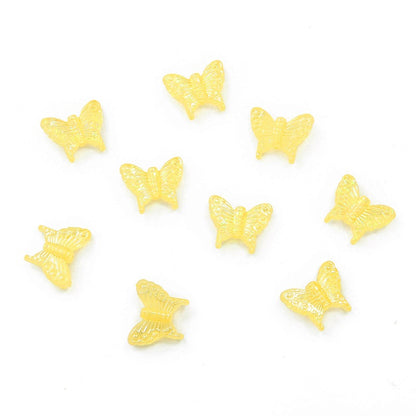 Transparent Butterfly Acrylic Beads 15x13mm Multicolor 40pcs 12