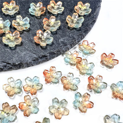 Czech Glass Beads Cherry Blossom 10mm Iridescent Pastel 50pcs 19