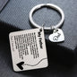 Father's Day Gift Stainless Steel Engraved Heart Charm Keychain 9