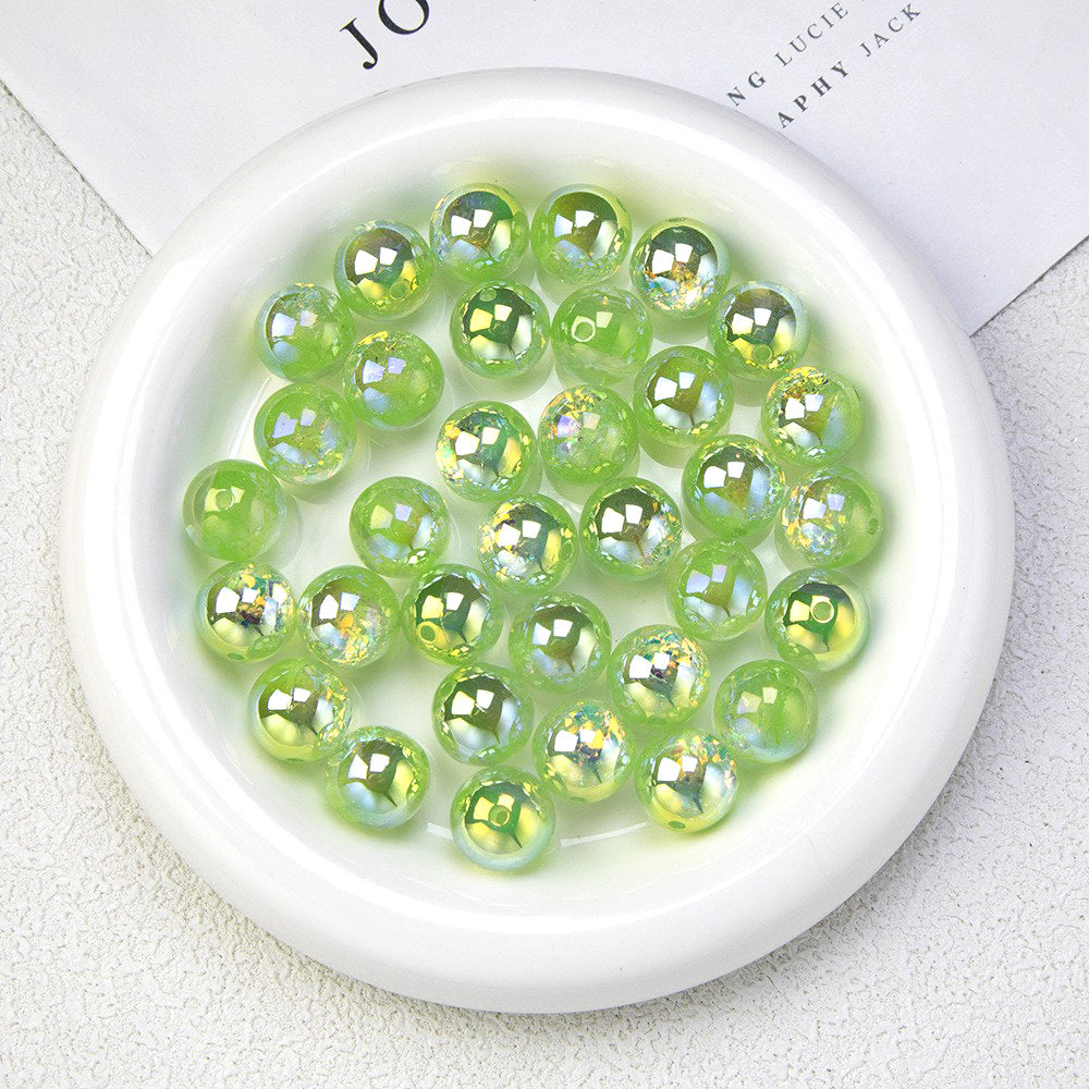 Iridescent Foil Filled Resin Beads 8-16mm Glossy Multicolor 40pcs 10