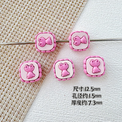 Star Shaped Metal Beads Adorable Painted Animals Glossy Alloy 10pcs 21