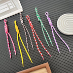 Two Tone Braided Rope Crochet Keychain Fabric Slim Durable 8pcs