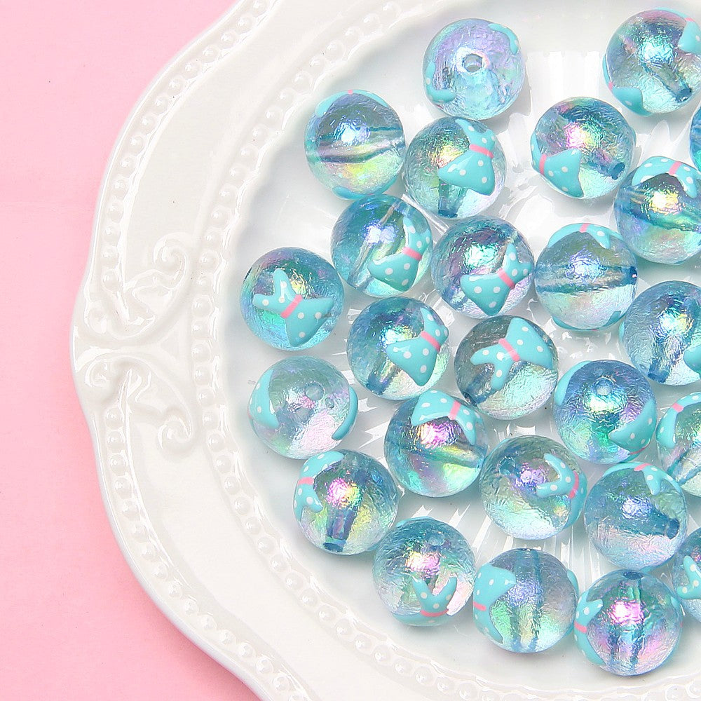 Hand Painted Daisy Bee Series Acrylic Beads 16mm Colorful Glossy 10pcs 11