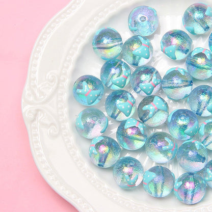 Hand Painted Daisy Bee Series Acrylic Beads 16mm Colorful Glossy 10pcs 11