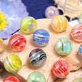 UV Plating Round Acrylic Beads 16mm Imitation Marble Rock Stratum 50pcs