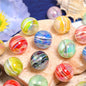UV Plating Round Acrylic Beads 16mm Imitation Marble Rock Stratum 50pcs