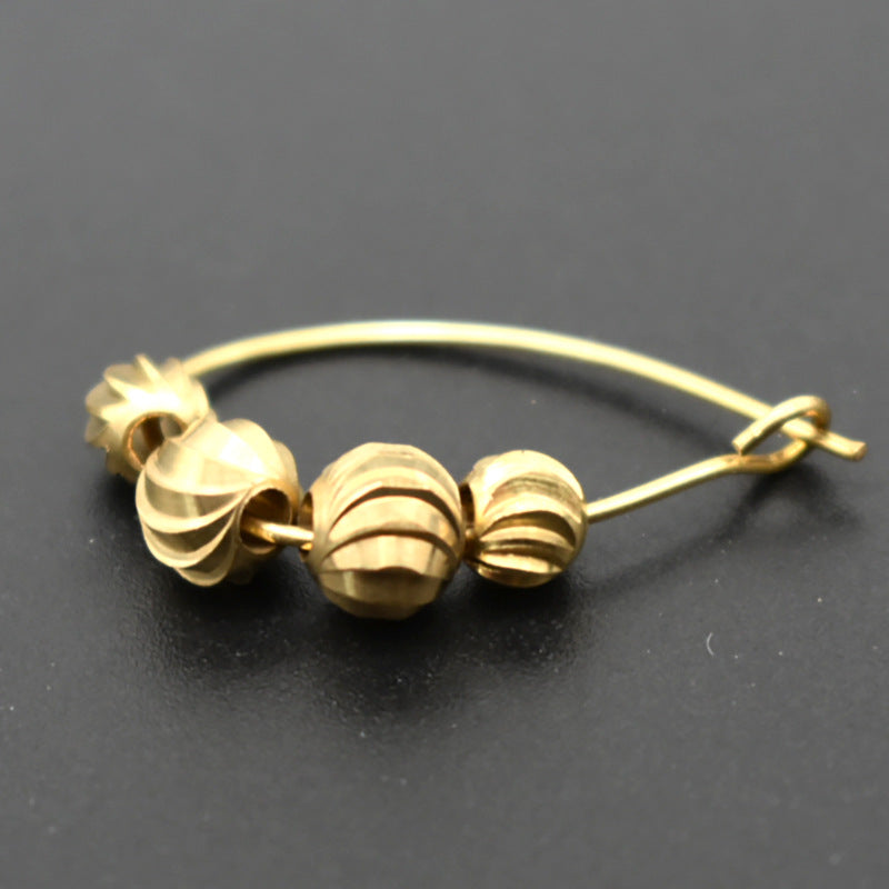 Brass Concave Spiral Metal Beads 2.5-8mm Twisted Groove 100pcs 4