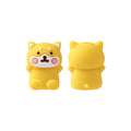 Silicone 3D Focal Beads Dog Pink Cheeks Front Facing