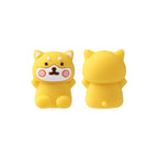 Silicone 3D Focal Beads Dog Pink Cheeks Front Facing