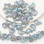Plating 3D Dolphin Glass Beads 11x16mm Iridescent Colors 30pcs 9