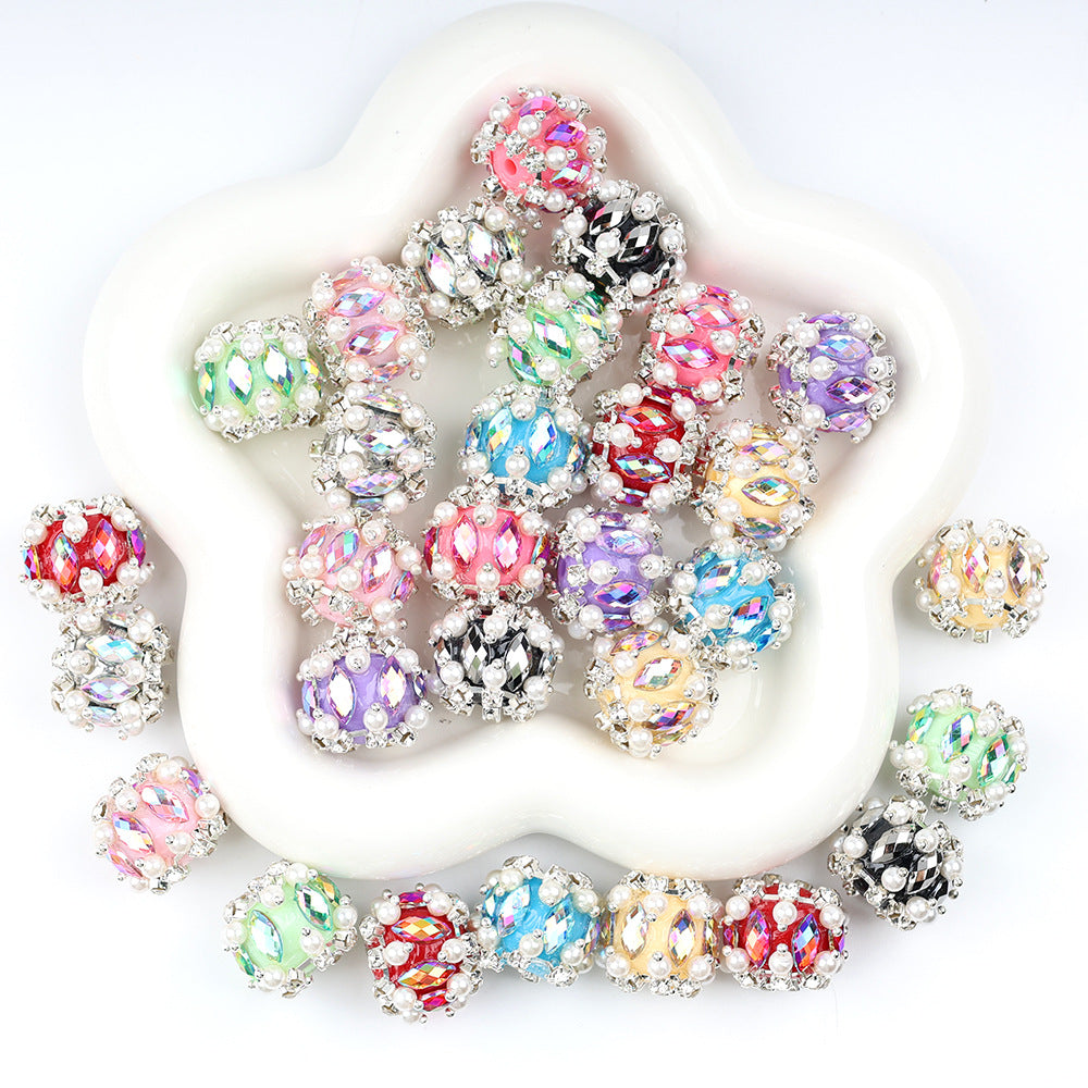 Fancy Radiant Rhinestone Beads 23mm Acrylic Chunky 5pcs 3