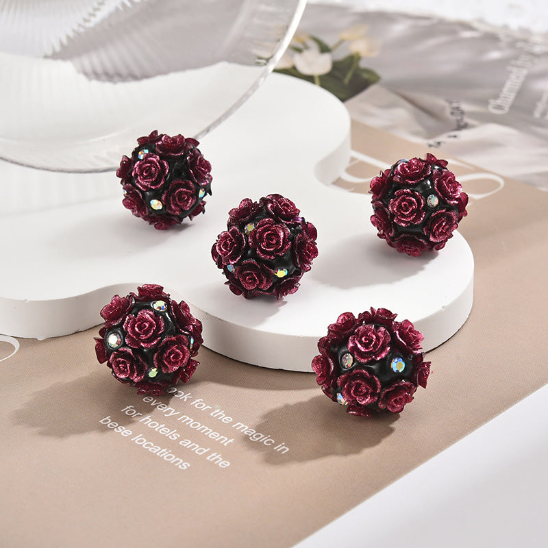 Flower Cluster Clay Beads 19mm Camellia Diamond Polymer 30pcs 11