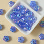 Plating Chunky Five-Petal Flower Resin Beads 13mm Iridescent Pastel 10pcs 5