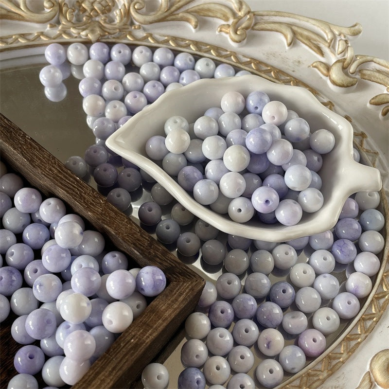 Crackle Round Glass Beads 10mm Imitation Jade Pastel Colors 40pcs 5