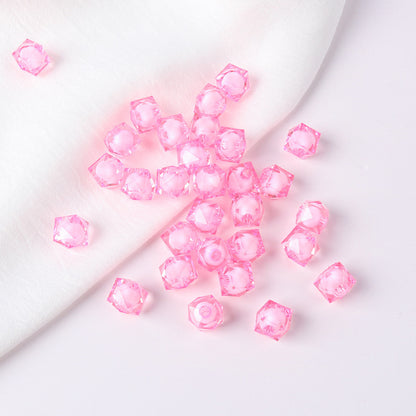 Faceted Acrylic Sago Beads 8-10mm Glossy Translucent 100pcs 18