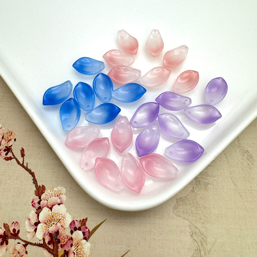 Czech Glass Petal Glass Beads 16mm Frosted Pastel Colors 500pcs