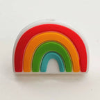 Silicone Focal Beads Rainbow Colorful Layered Text 20pcs 5
