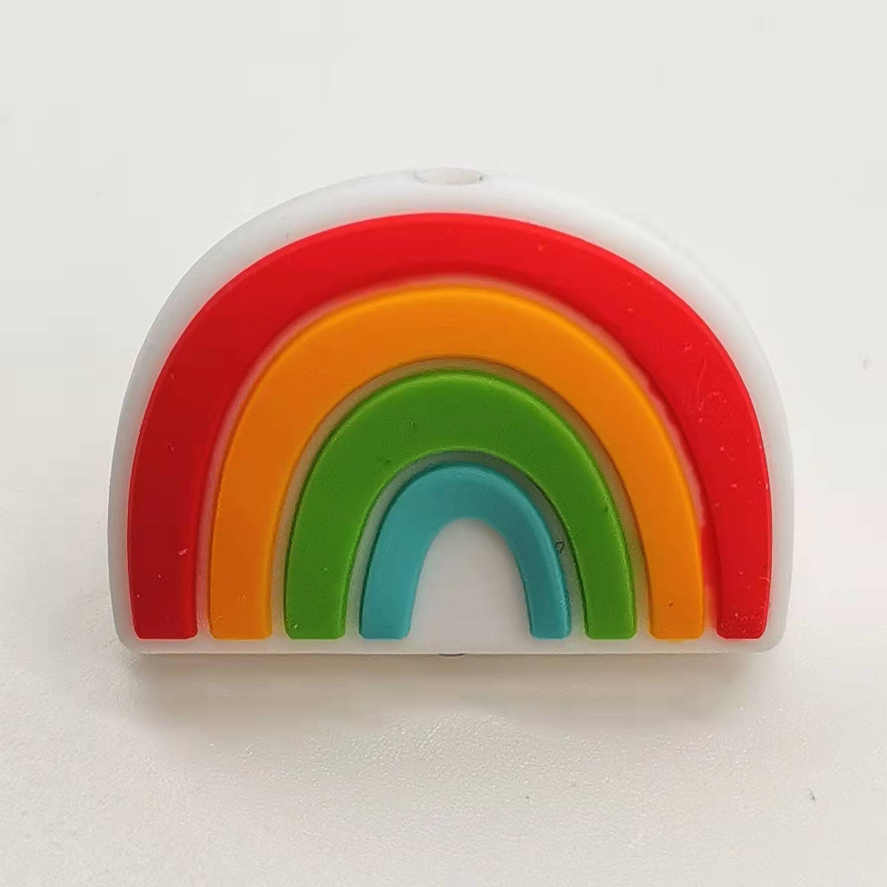 Silicone Focal Beads Rainbow Colorful Layered Text 20pcs 5