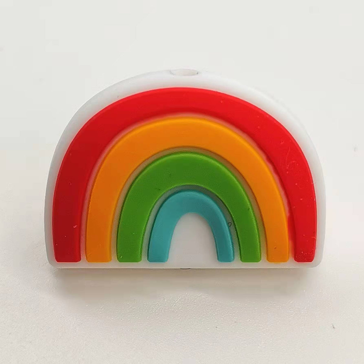 Silicone Focal Beads Rainbow Colorful Layered Text 20pcs 5
