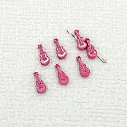 Guitar Metal Beads 12mm Baked Painted Multicolor 20pcs 16