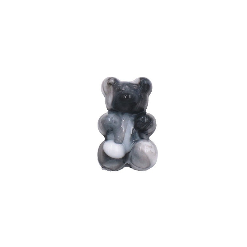 Marble Texture Bear Acrylic Beads 19mm Gradient Mixed 20pcs 5