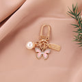 Alloy Butterfly Keychain Cartoon Pearl Crystal Accent Metal 6