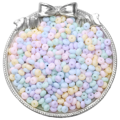 Frosted Abacus Glass Beads 3x6mm Pastel Matte Finish 70pcs 21