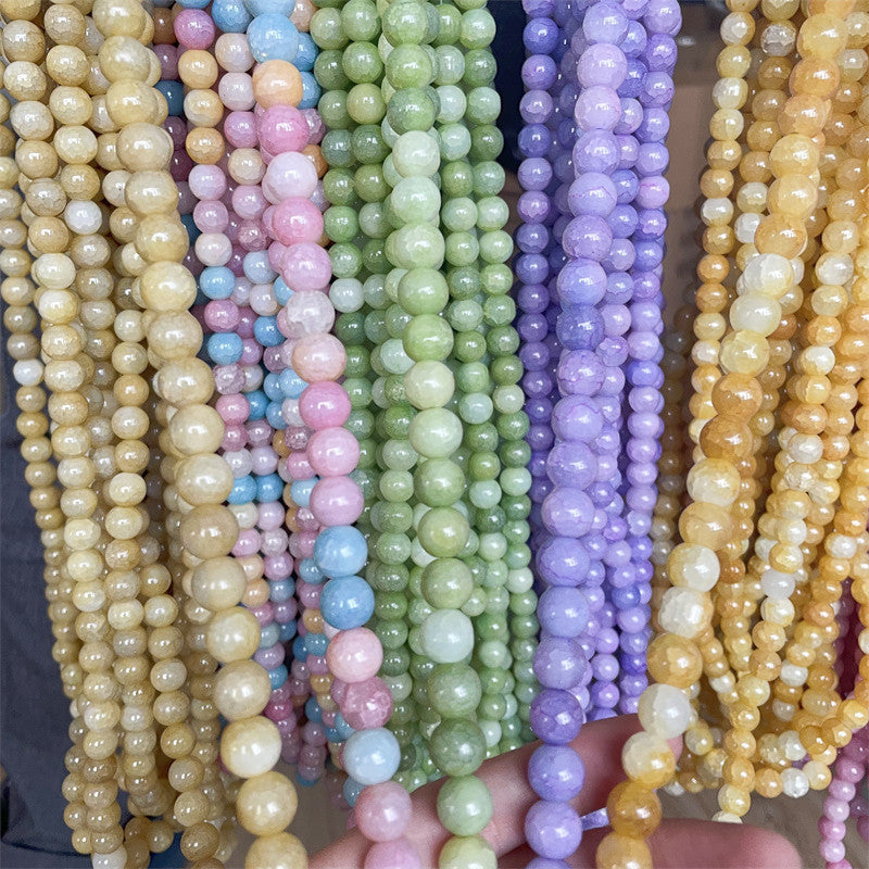 Crackle Round Glass Beads 10mm Ice Cracked Imitation Jade 40pcs 4
