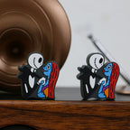 Silicone Focal Beads Halloween Skeleton Couple Holding Hands 20pcs 3