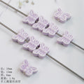 Colorful Butterfly Ceramic Beads 18mm Pastel Glazed 10pcs 6