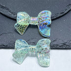Plating Crackle Butterfly Bow Acrylic Beads 22x32mm Translucent Pastel 100pcs 10