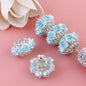 3D Rose Wrapped Rhinestone Beads 22mm Resin Floral Design 10pcs 10