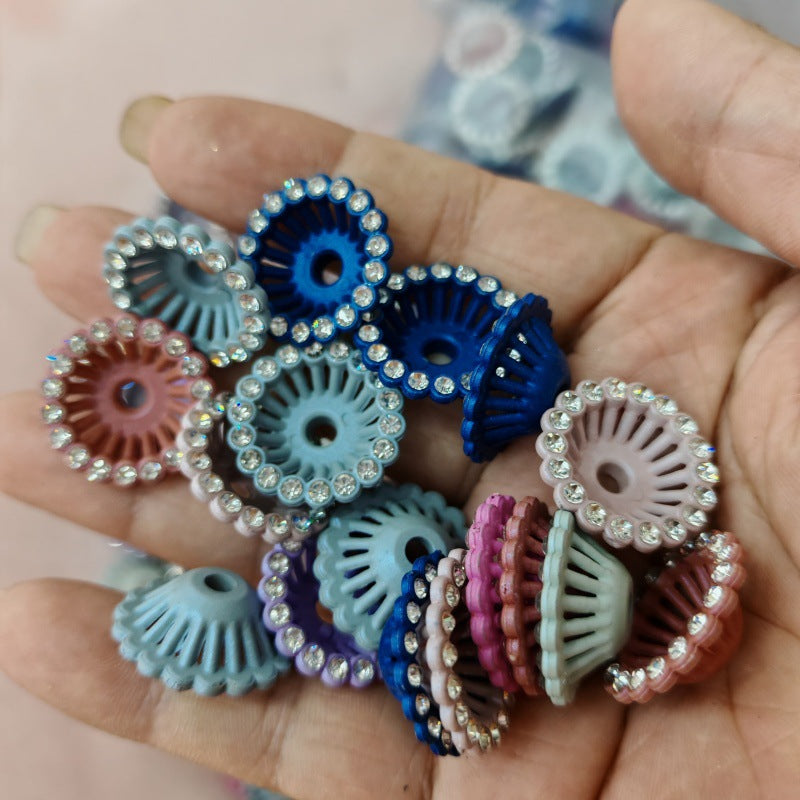 Acrylic Bowl Flower Rhinestone Spacer Beads 25mm 100pcs 2
