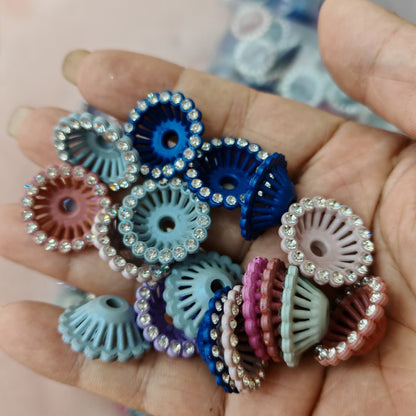 Acrylic Bowl Flower Rhinestone Spacer Beads 25mm 100pcs 2