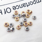 Stainless Steel Crimp Metal Beads 8mm Smooth Large Hole 20pcs