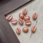 Vintage Czech Coffee Bean Lampwork Glass Beads 8x11mm 10pcs 10