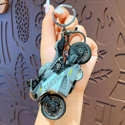 Alloy Mini Motorcycle Keychain Sporty Racing Design Metal 7