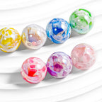 Milk Colored Marbled Resin Beads 16mm Glossy Round 20pcs